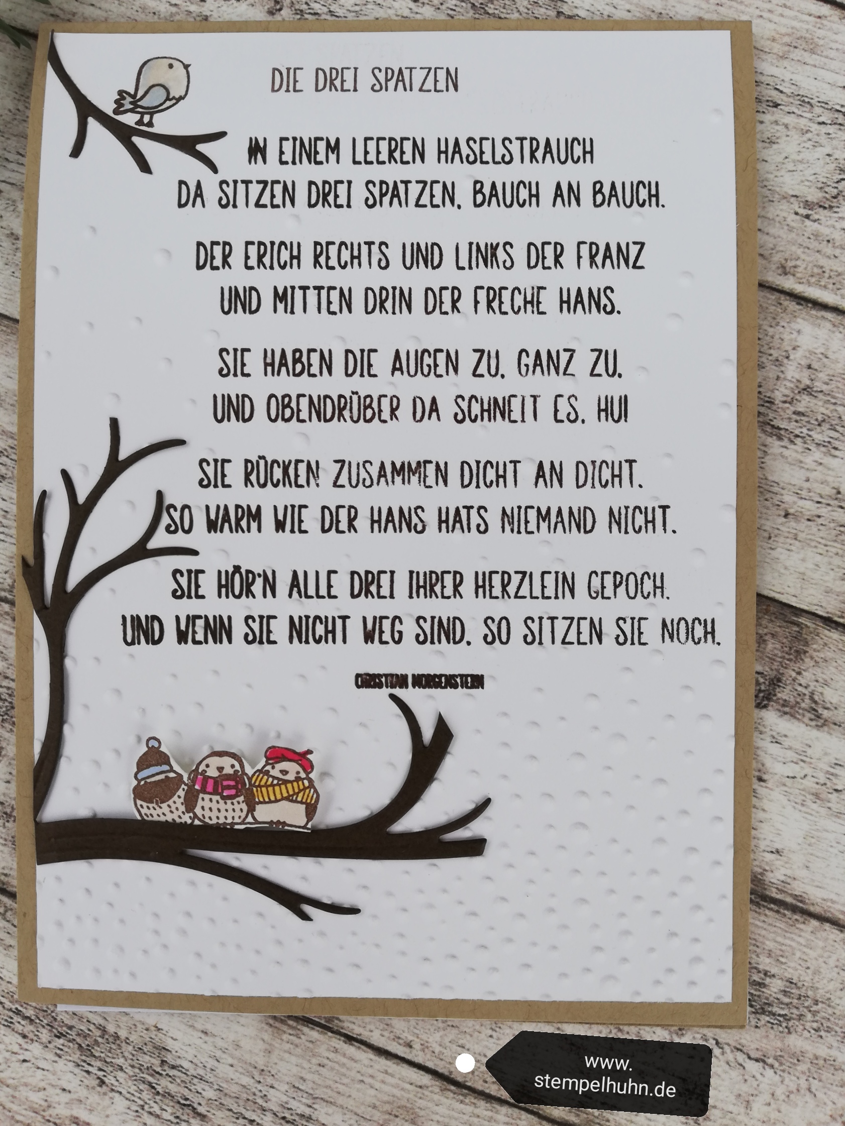 Die drei Spatzen – Stempelhuhn